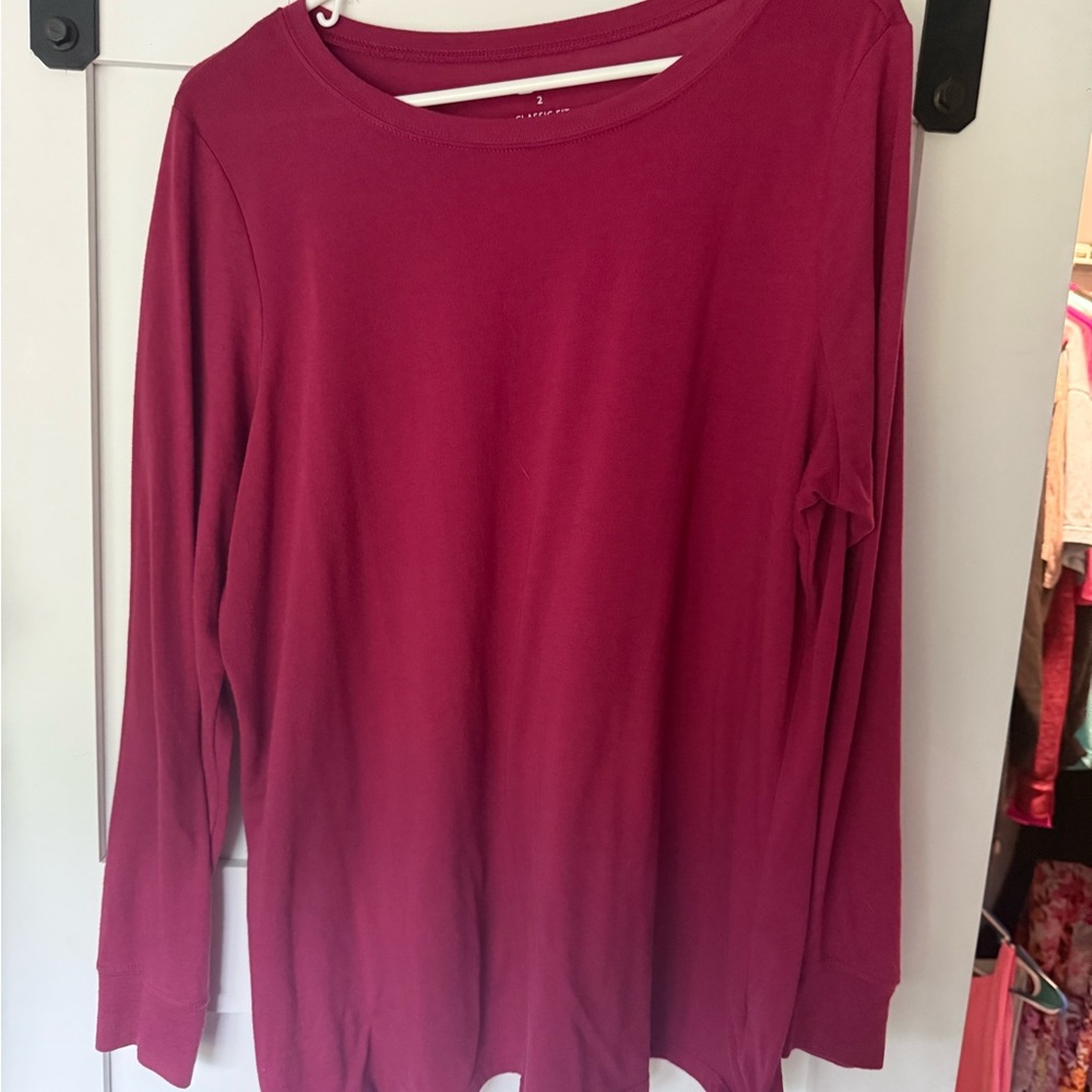 Torrid Red Relaxed Long Sleeve Tee